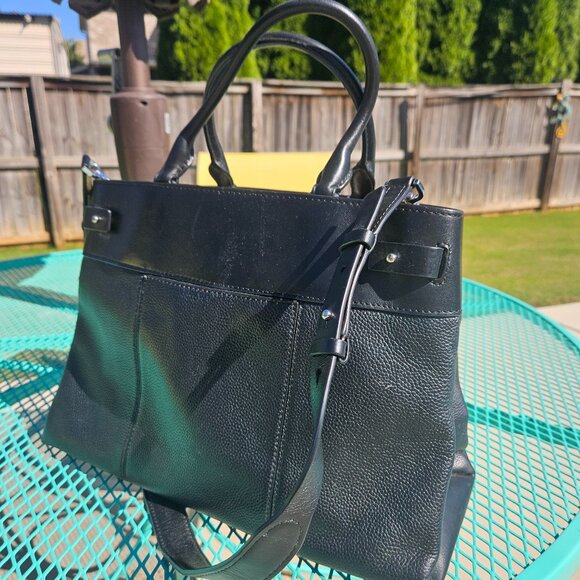 Michael Kors Gramercy Top Handle Large Snap Satchel, Black - Picture 1 of 5